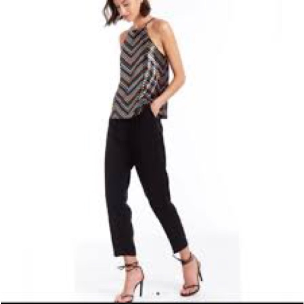 Amanda Uprichard Mako Sequin Halter | Sparkly Chevron Top – Brand New - … - Picture 3 of 8